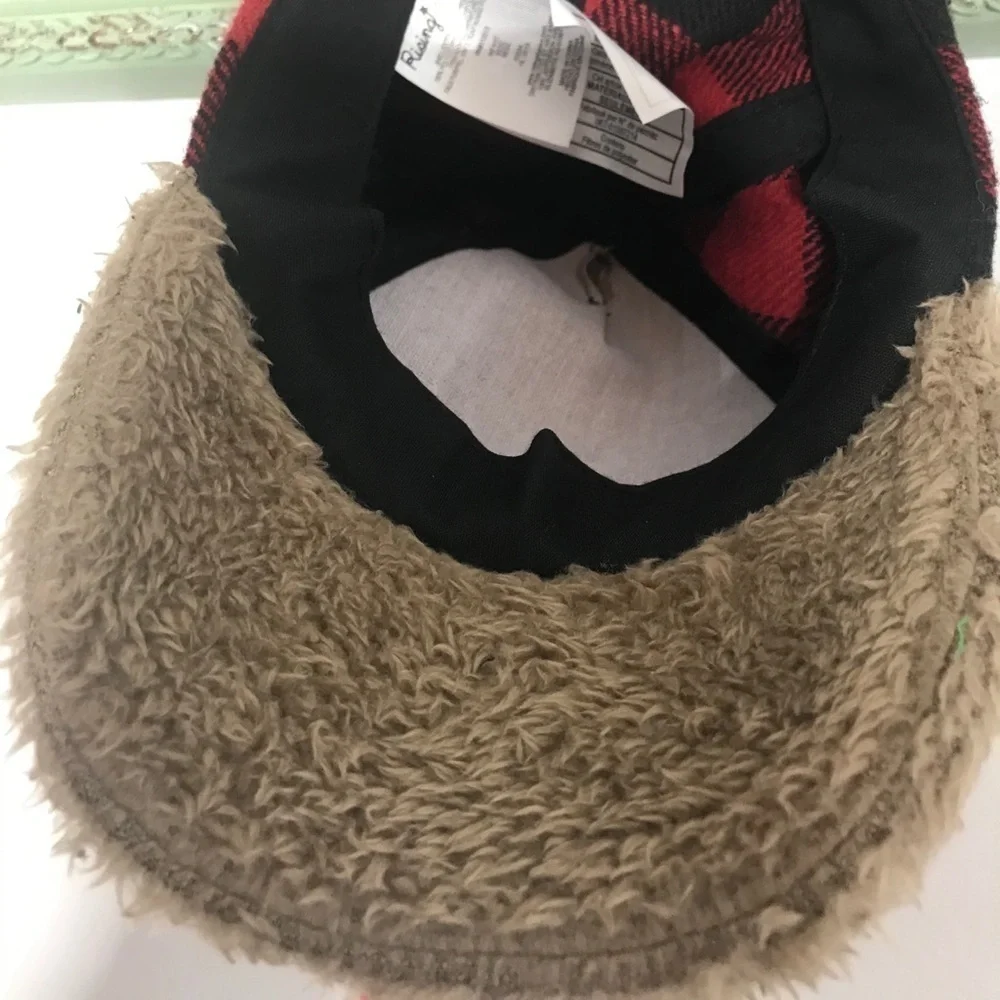 Red Nose Reindeer Plaid Adjustable holiday Hat unisex